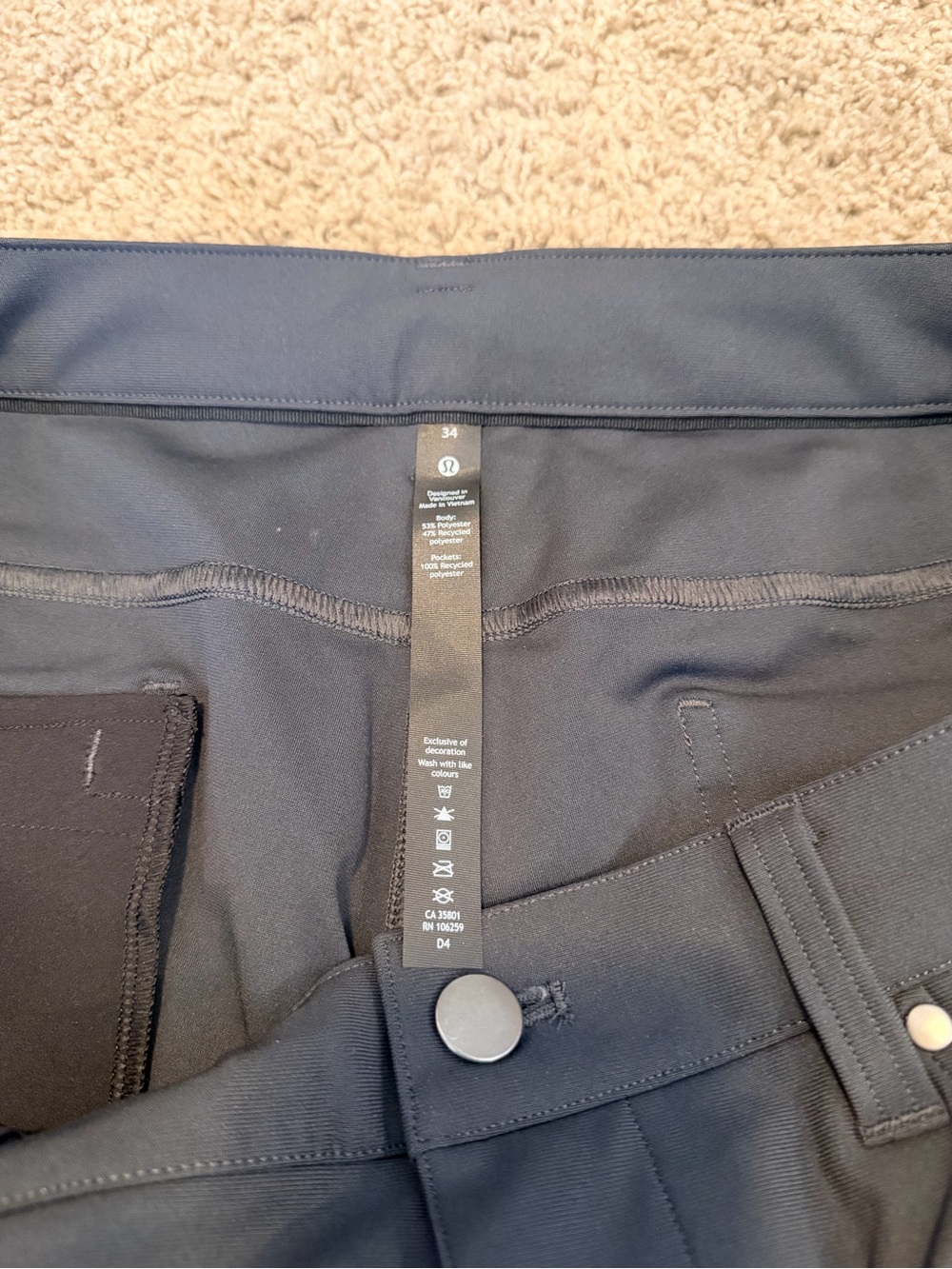 NEW Lululemon ABC 5 Pocket Pants Size 34 - Picture 6 of 9